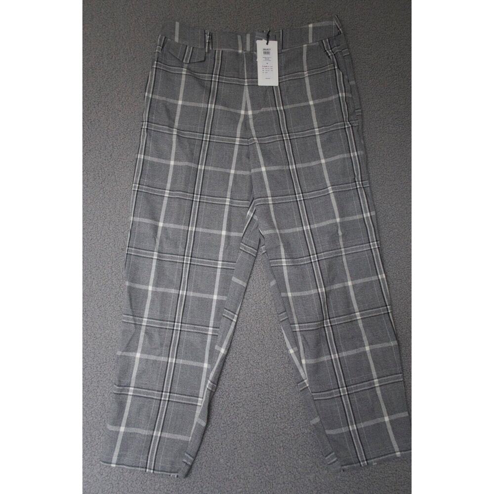 Object Ladies‎ 42 penny pants plaid gray carrier works straight leg